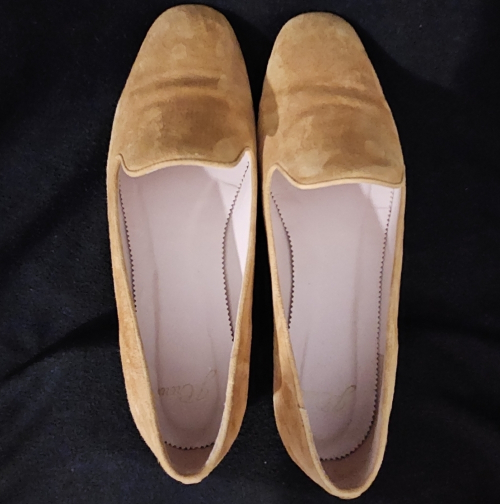 J. Crew Gold Suede Leather Loafers - Size 8 - Picture 5 of 10